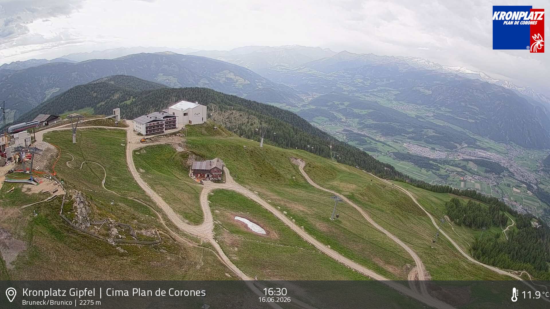 Archiv Foto Webcam Blick auf Bruneck, Kronplatz