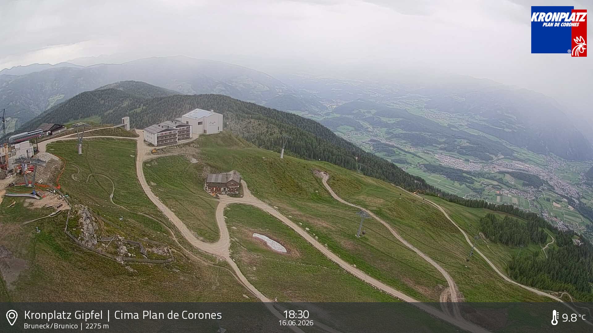 Archiv Foto Webcam Blick auf Bruneck, Kronplatz