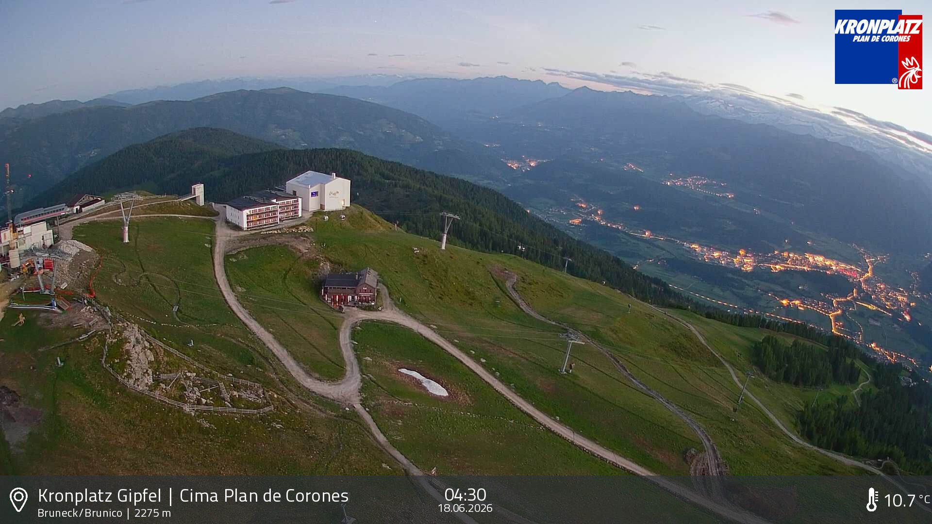 Archiv Foto Webcam Blick auf Bruneck, Kronplatz