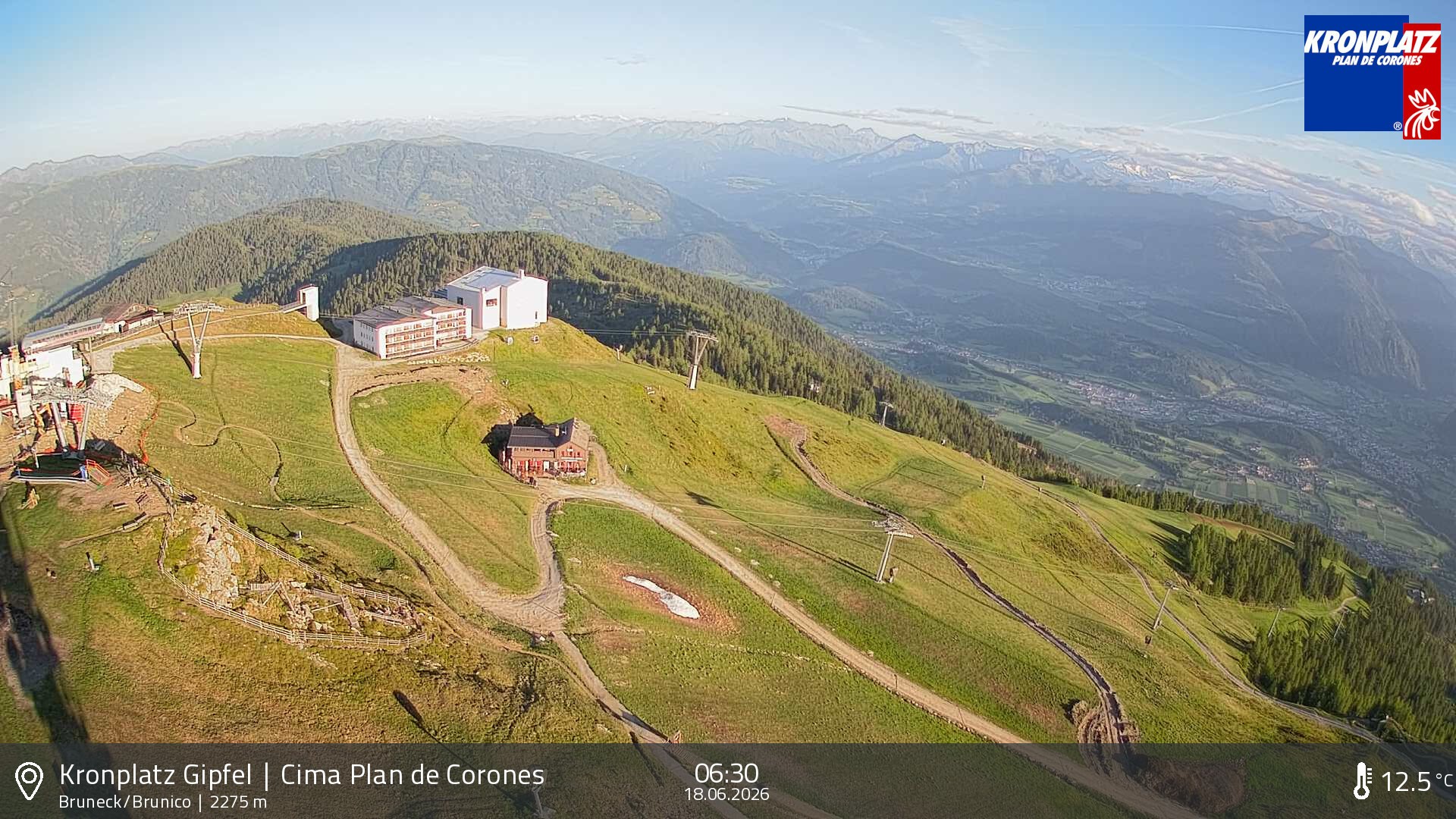 Archiv Foto Webcam Blick auf Bruneck, Kronplatz