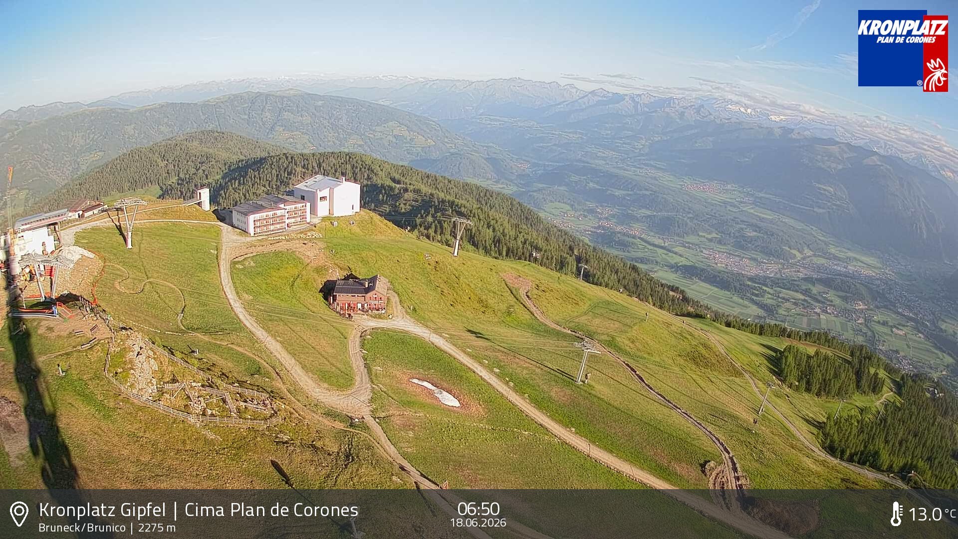 Archiv Foto Webcam Blick auf Bruneck, Kronplatz
