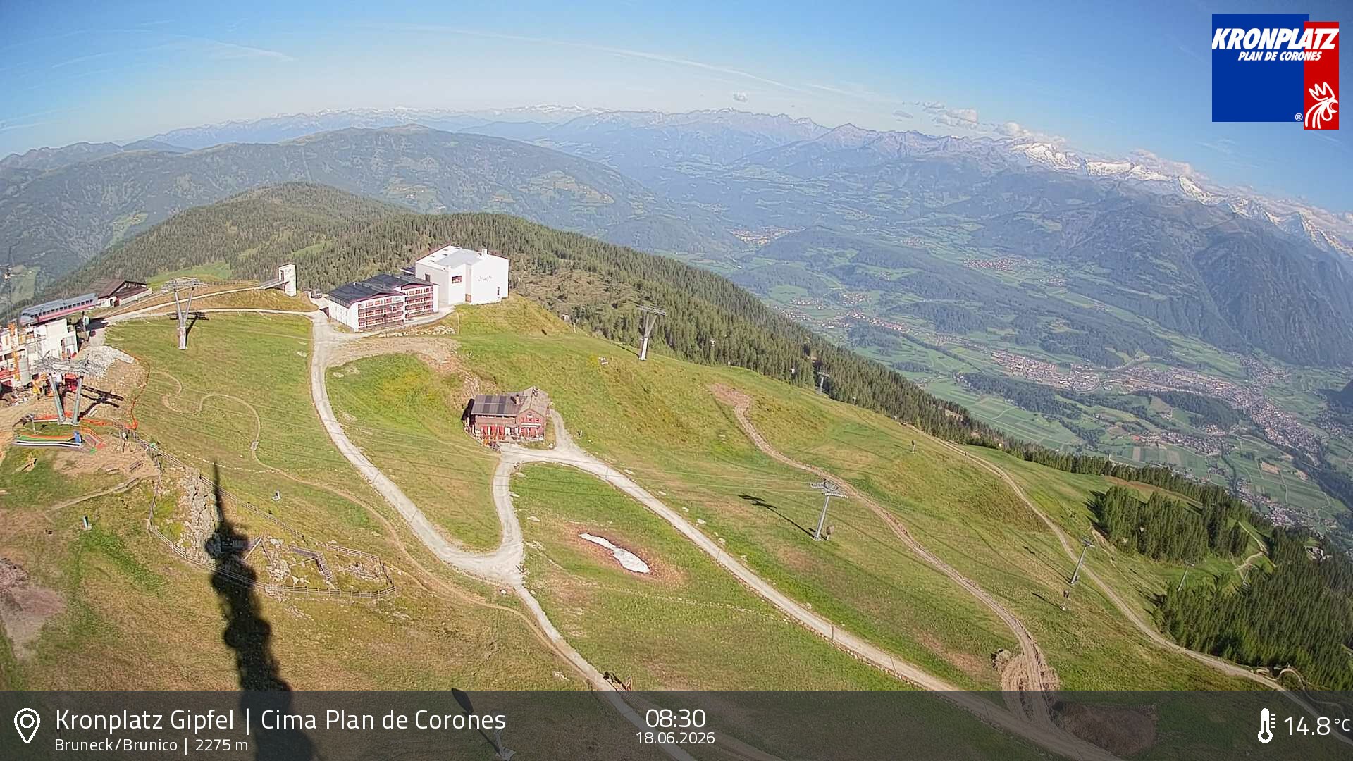 Archiv Foto Webcam Blick auf Bruneck, Kronplatz