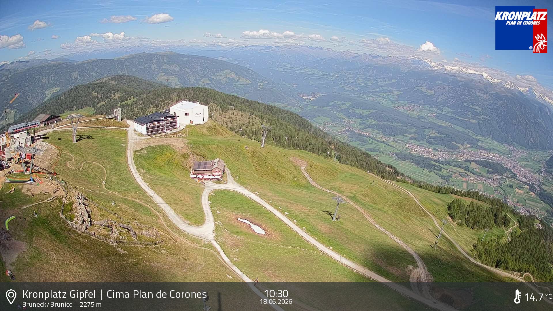 Archiv Foto Webcam Blick auf Bruneck, Kronplatz