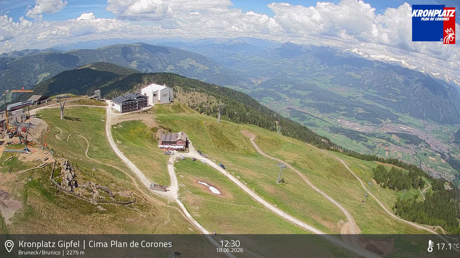 Archiv Foto Webcam Blick auf Bruneck, Kronplatz