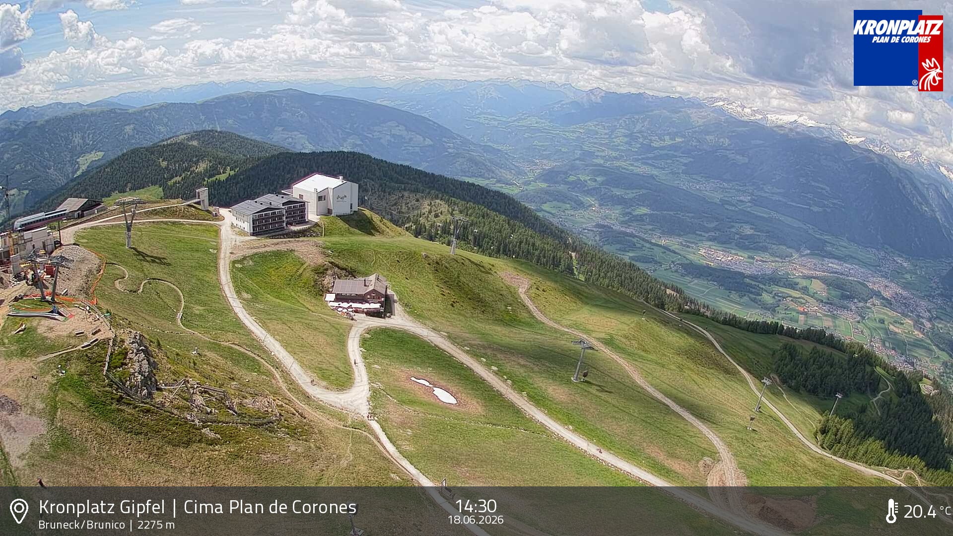 Archiv Foto Webcam Blick auf Bruneck, Kronplatz