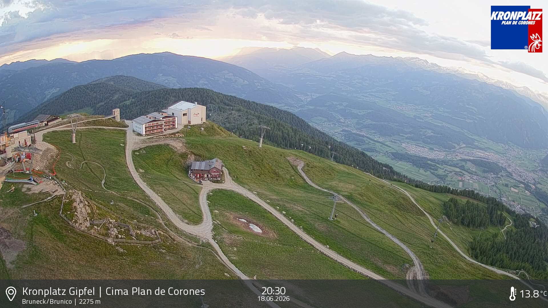 Archiv Foto Webcam Blick auf Bruneck, Kronplatz