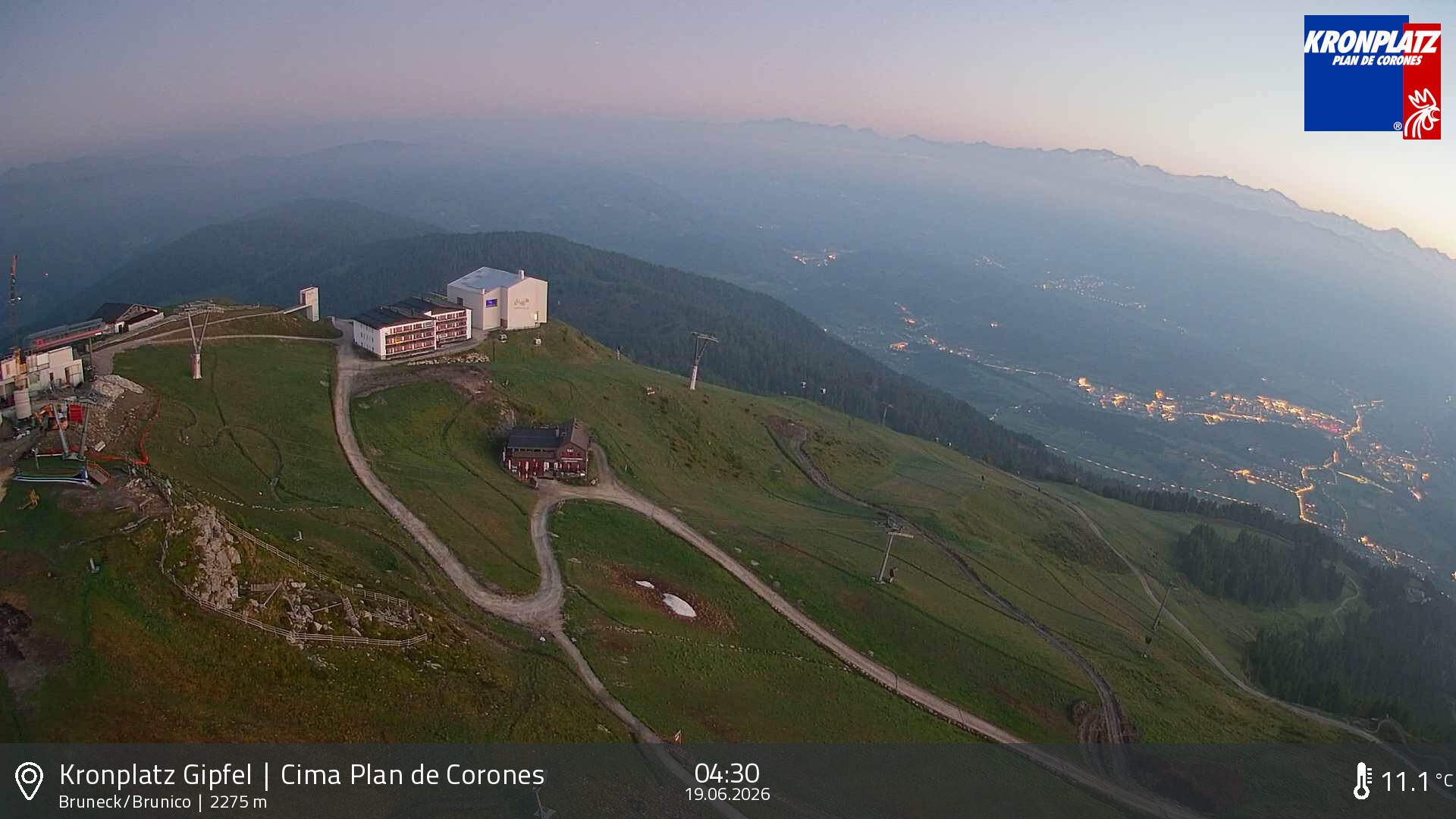 Archiv Foto Webcam Blick auf Bruneck, Kronplatz