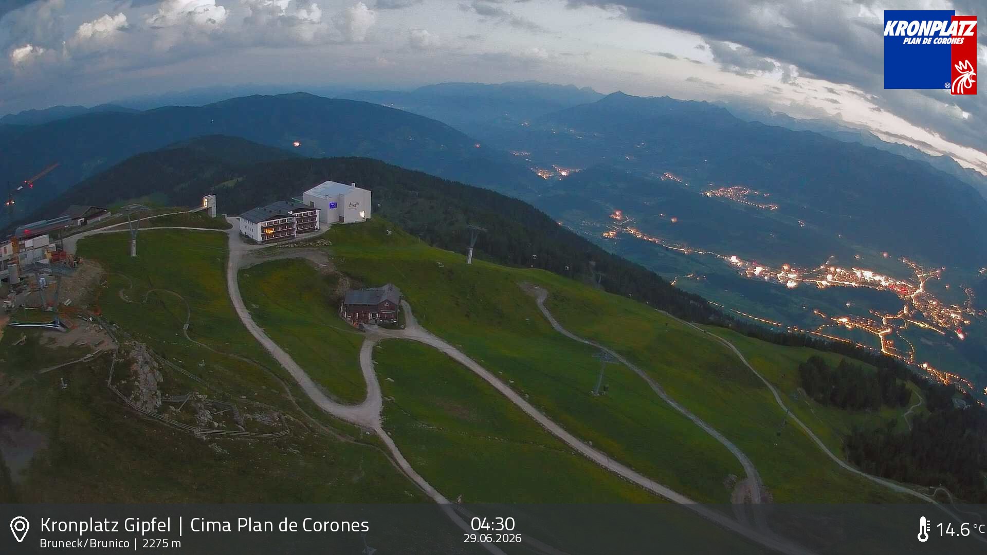Archiv Foto Webcam Blick auf Bruneck, Kronplatz