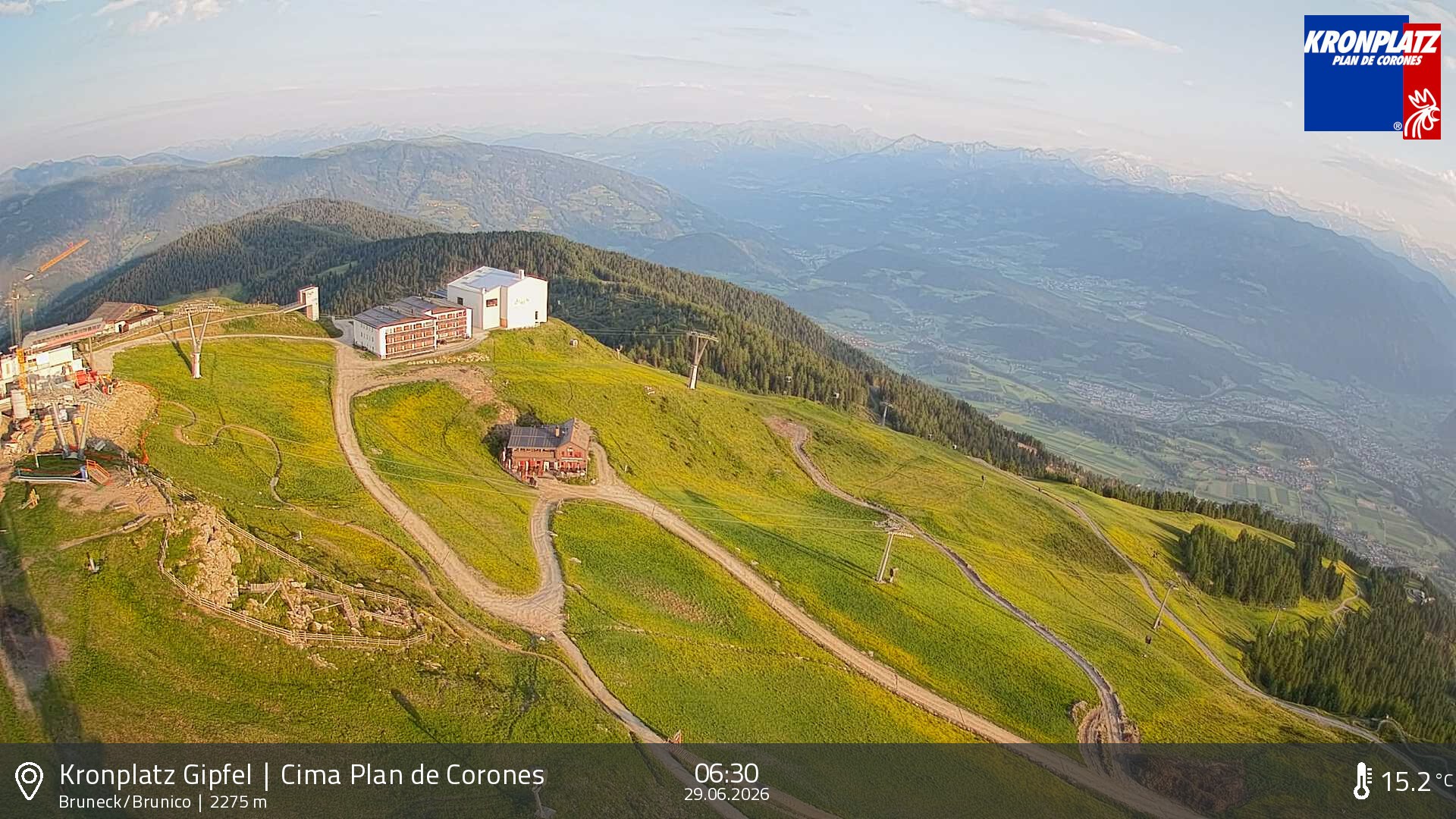 Archiv Foto Webcam Blick auf Bruneck, Kronplatz