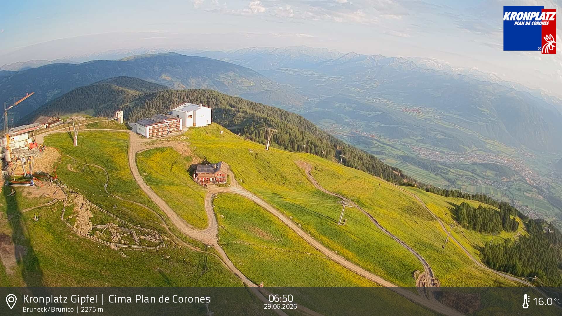 Archiv Foto Webcam Blick auf Bruneck, Kronplatz