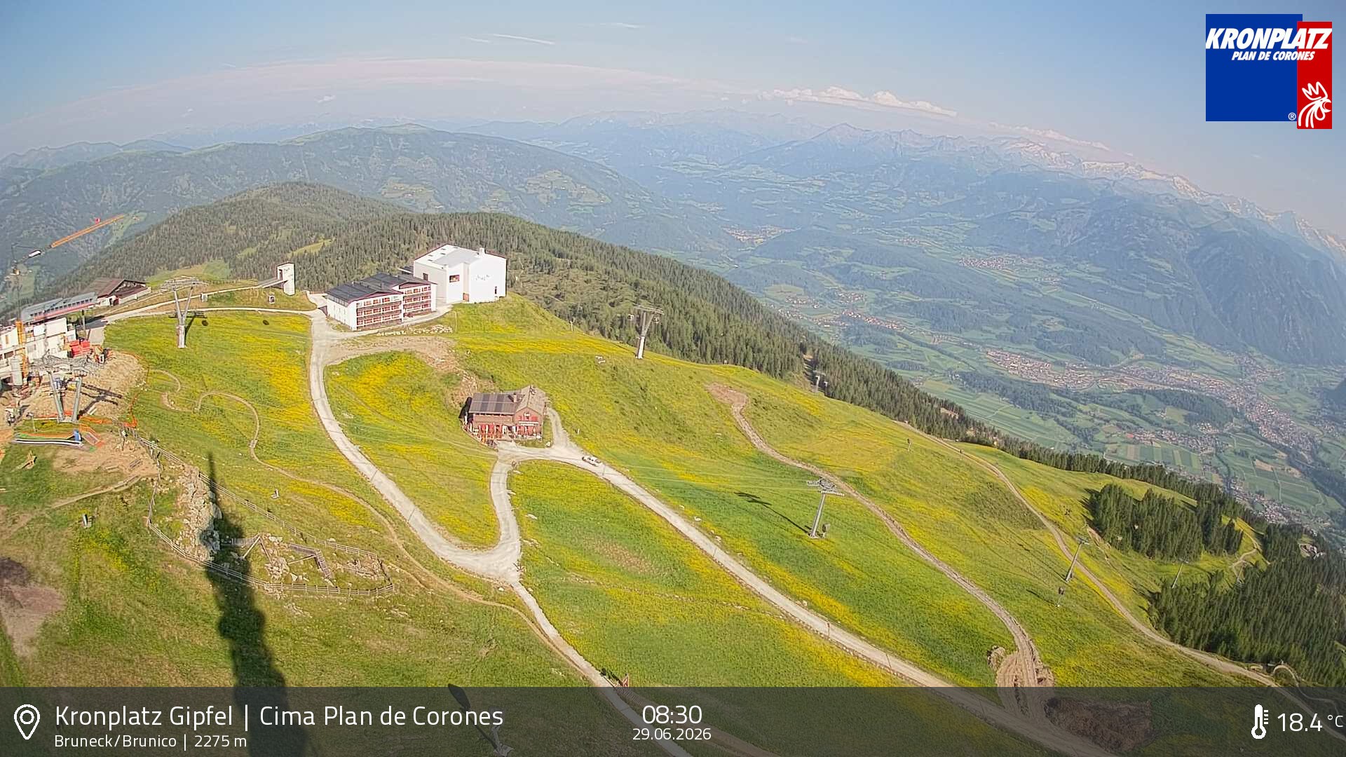 Archiv Foto Webcam Blick auf Bruneck, Kronplatz