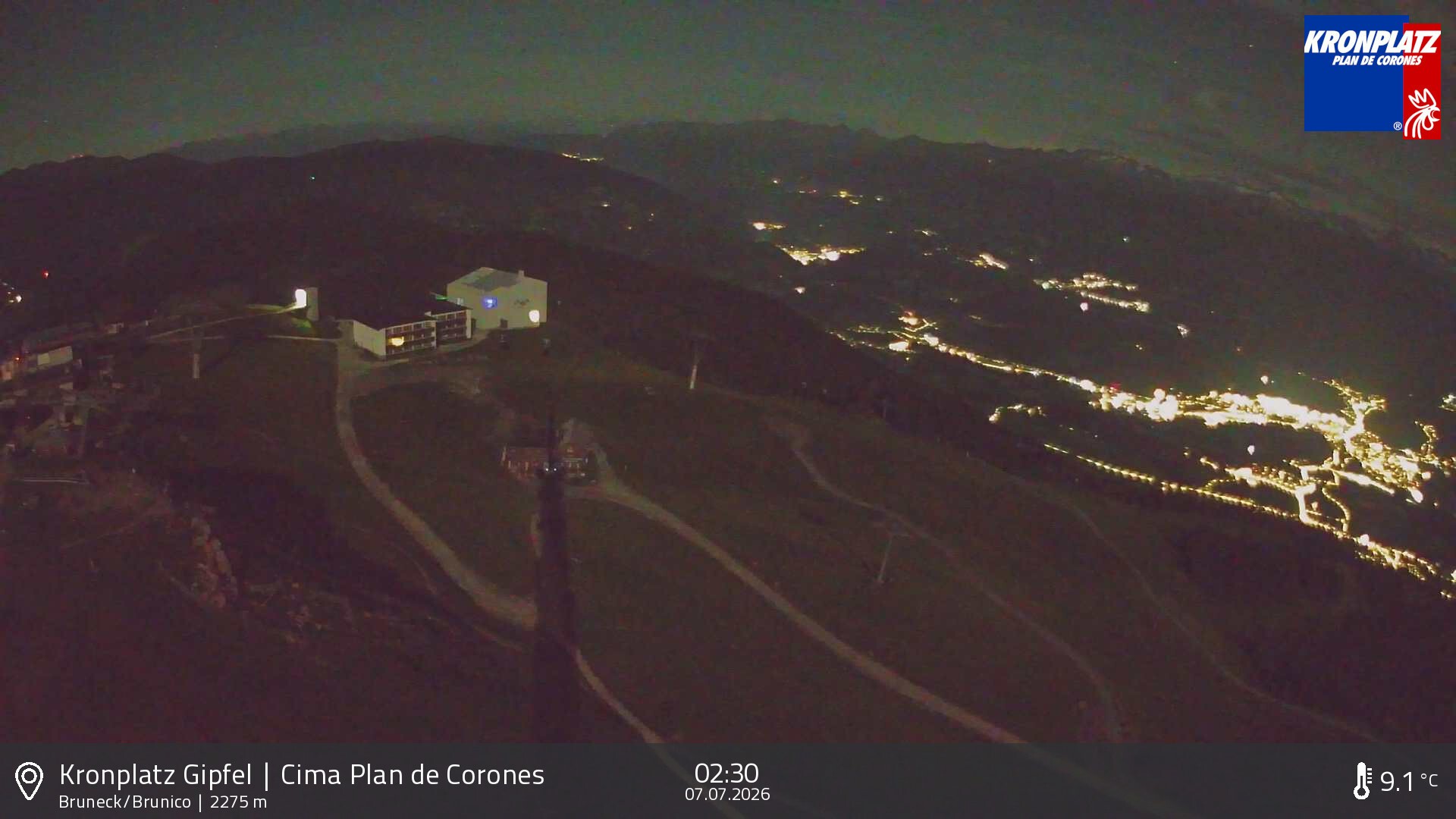 Archiv Foto Webcam Blick auf Bruneck, Kronplatz