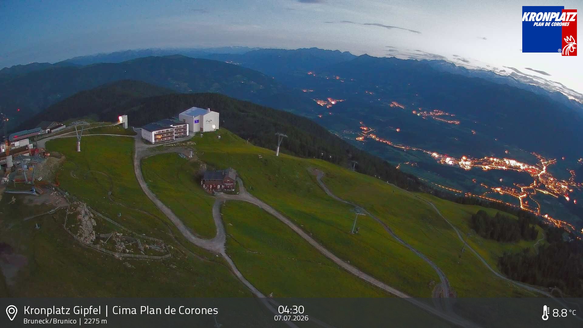 Archiv Foto Webcam Blick auf Bruneck, Kronplatz