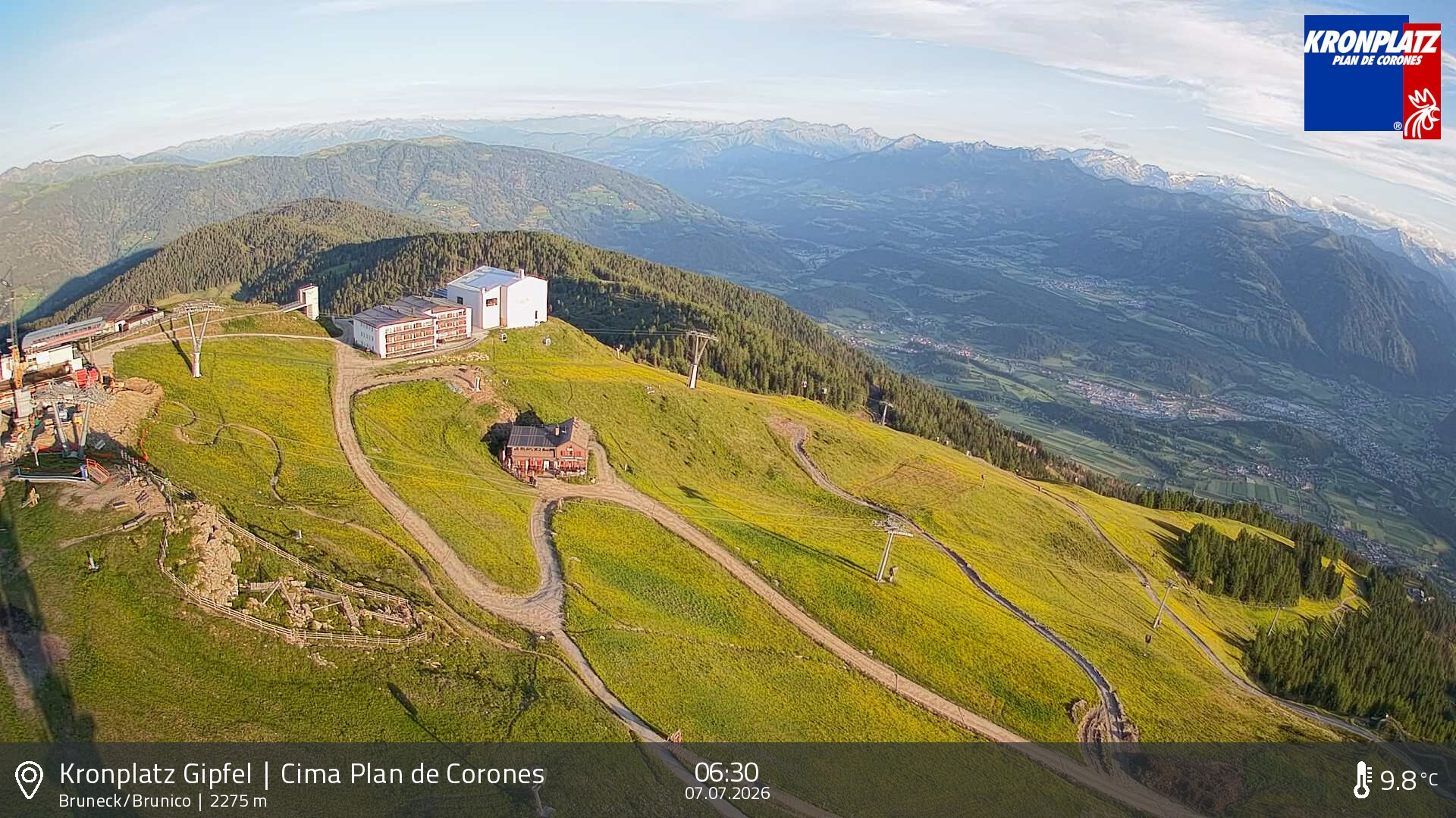 Archiv Foto Webcam Blick auf Bruneck, Kronplatz