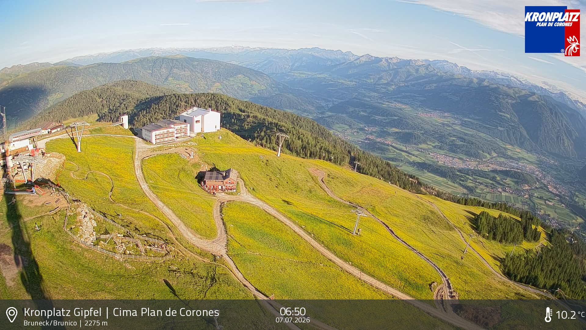 Archiv Foto Webcam Blick auf Bruneck, Kronplatz