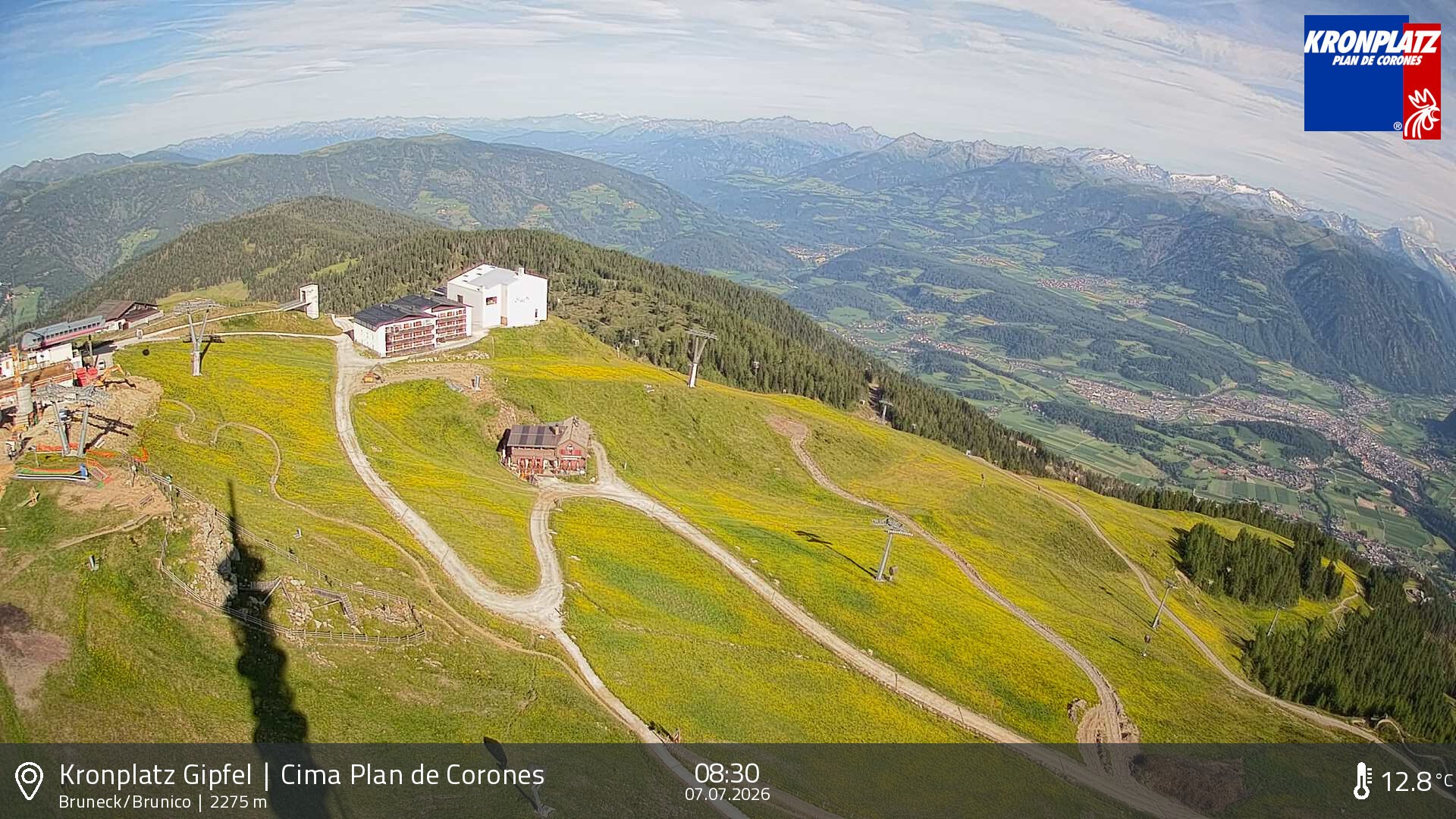 Archiv Foto Webcam Blick auf Bruneck, Kronplatz