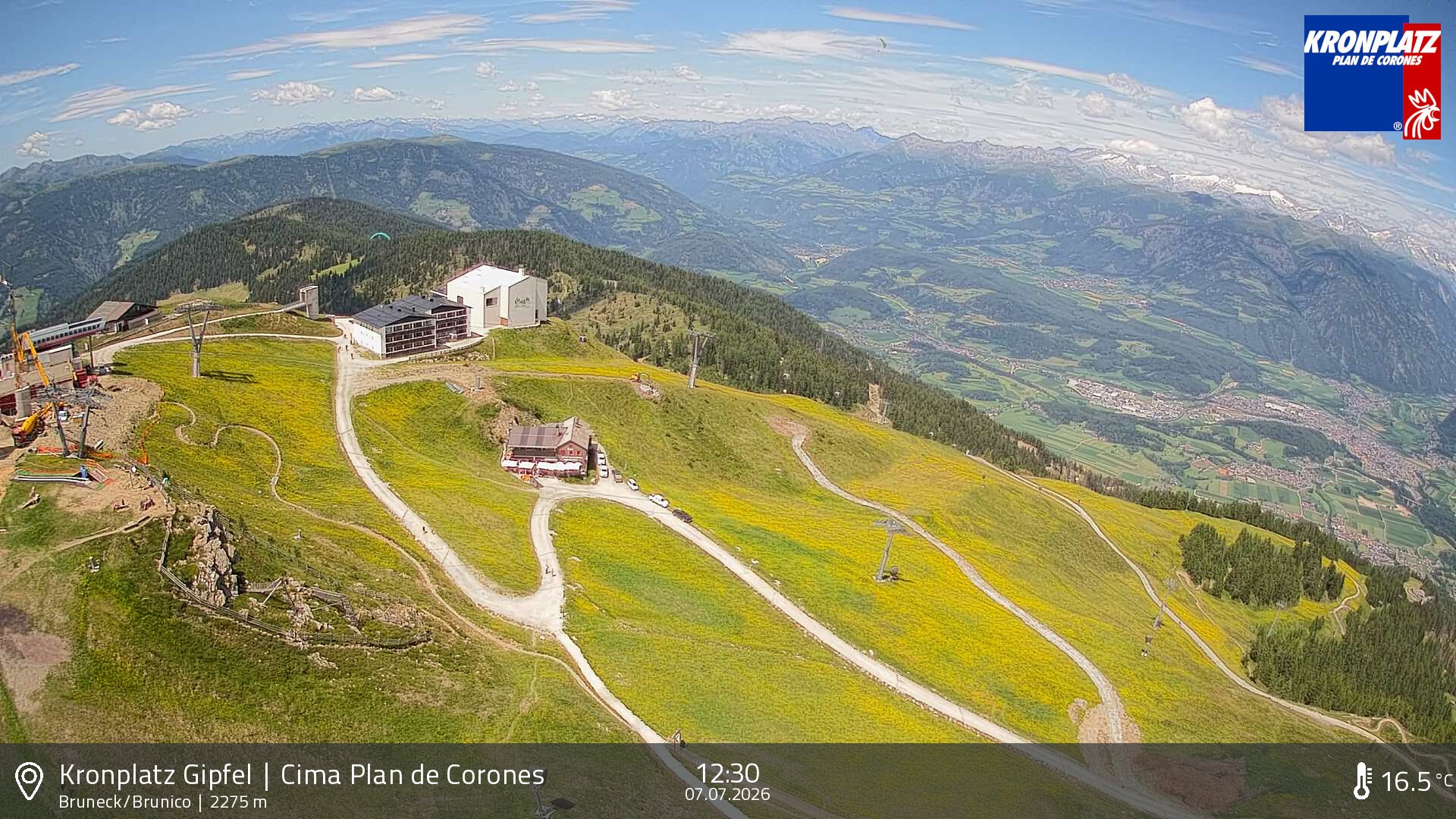 Archiv Foto Webcam Blick auf Bruneck, Kronplatz