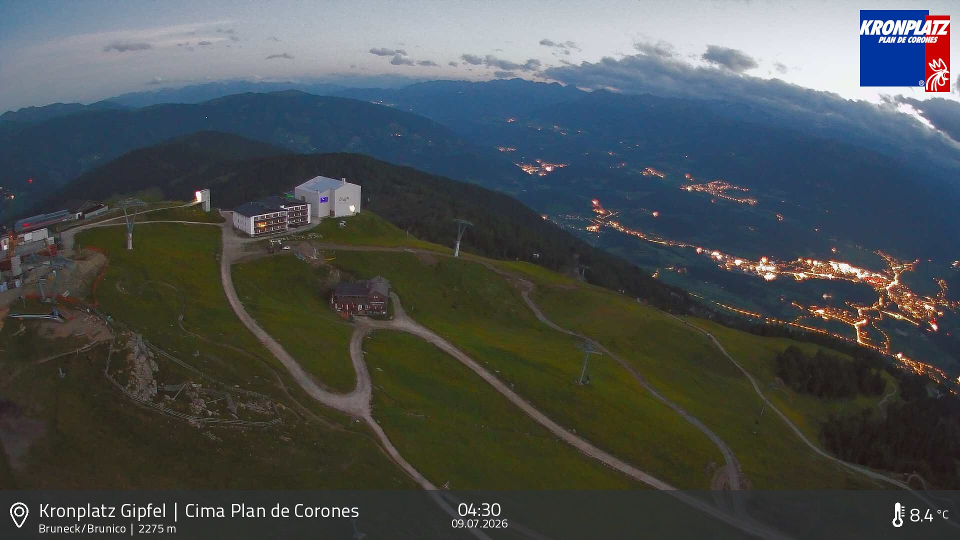 Archiv Foto Webcam Blick auf Bruneck, Kronplatz