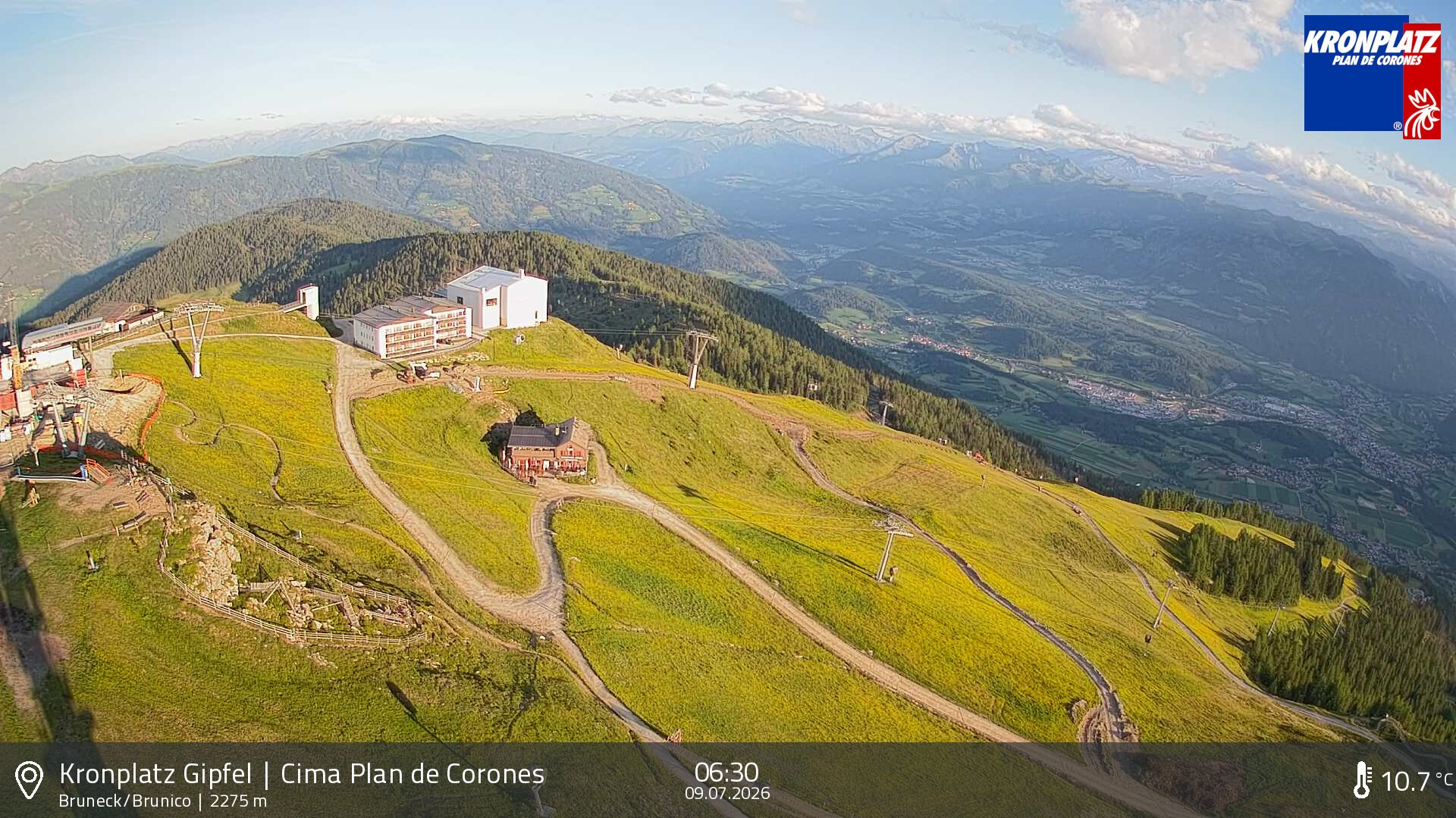 Archiv Foto Webcam Blick auf Bruneck, Kronplatz