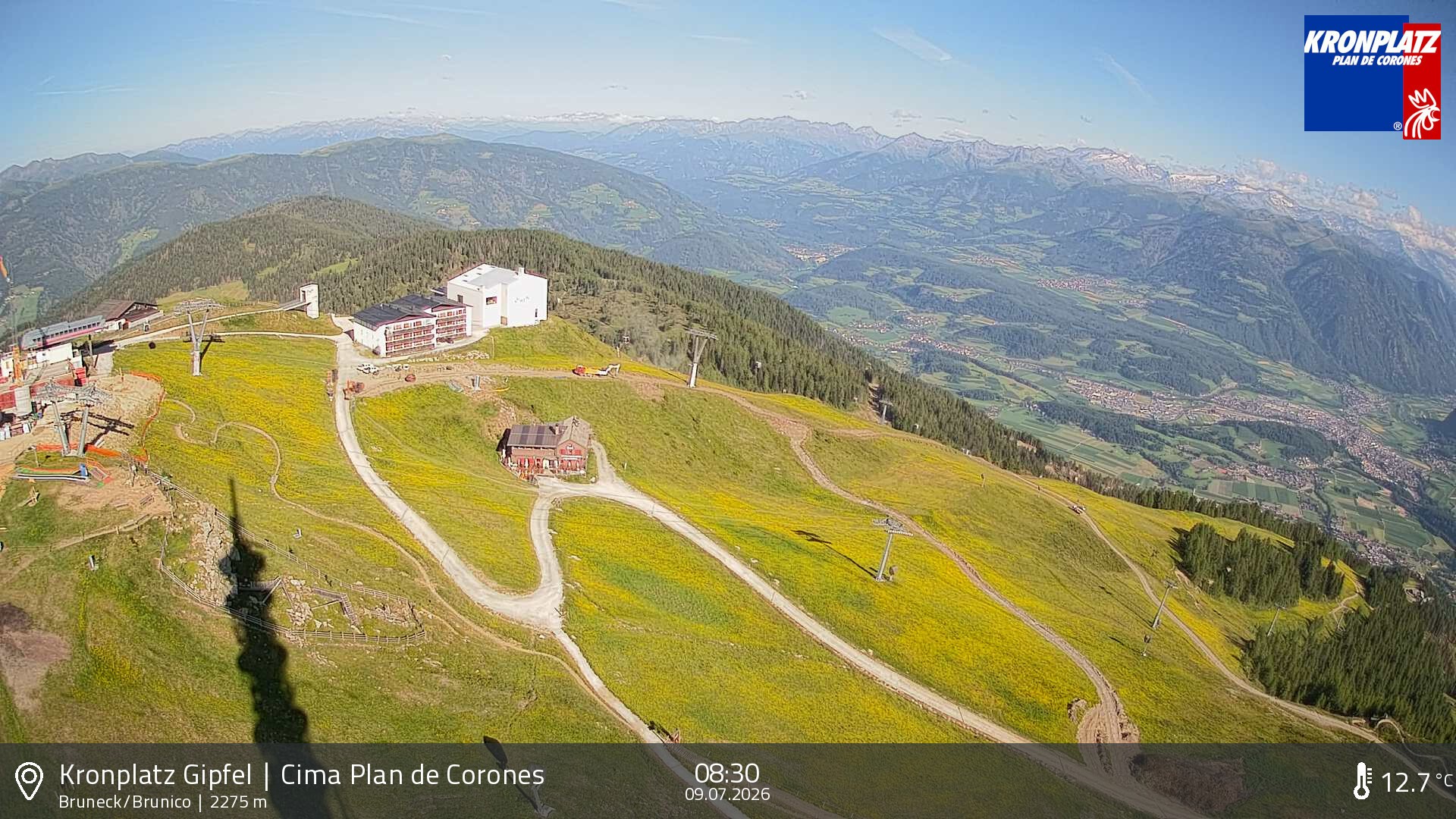 Archiv Foto Webcam Blick auf Bruneck, Kronplatz