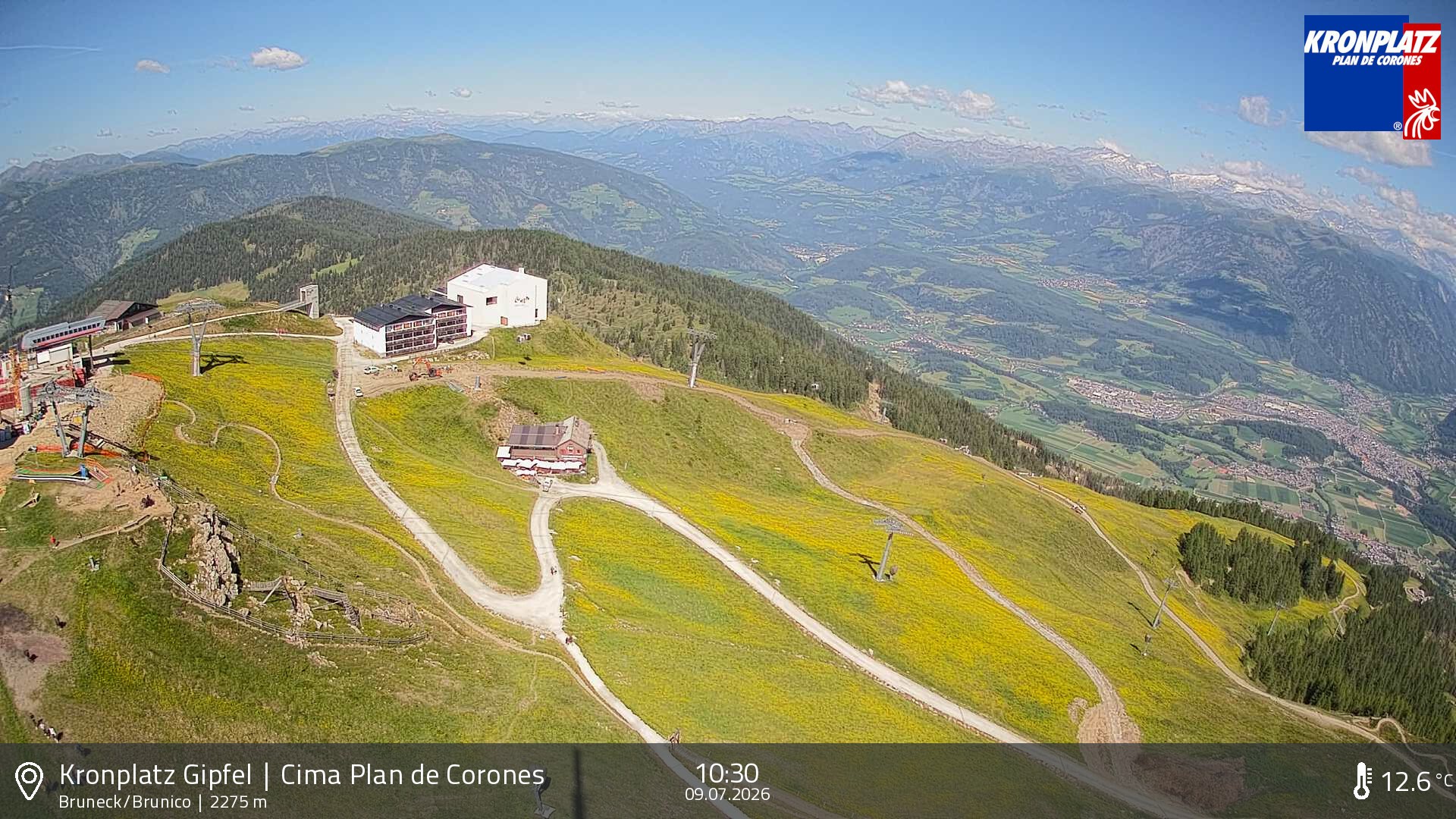 Archiv Foto Webcam Blick auf Bruneck, Kronplatz