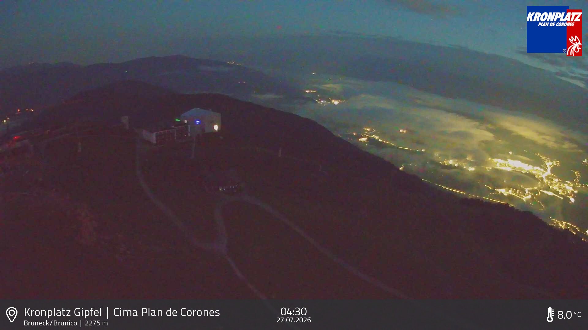 Archiv Foto Webcam Blick auf Bruneck, Kronplatz
