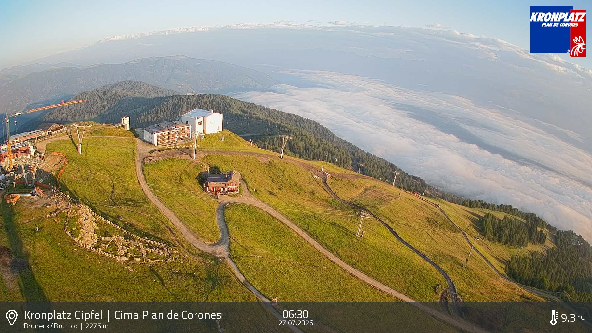 Archiv Foto Webcam Blick auf Bruneck, Kronplatz