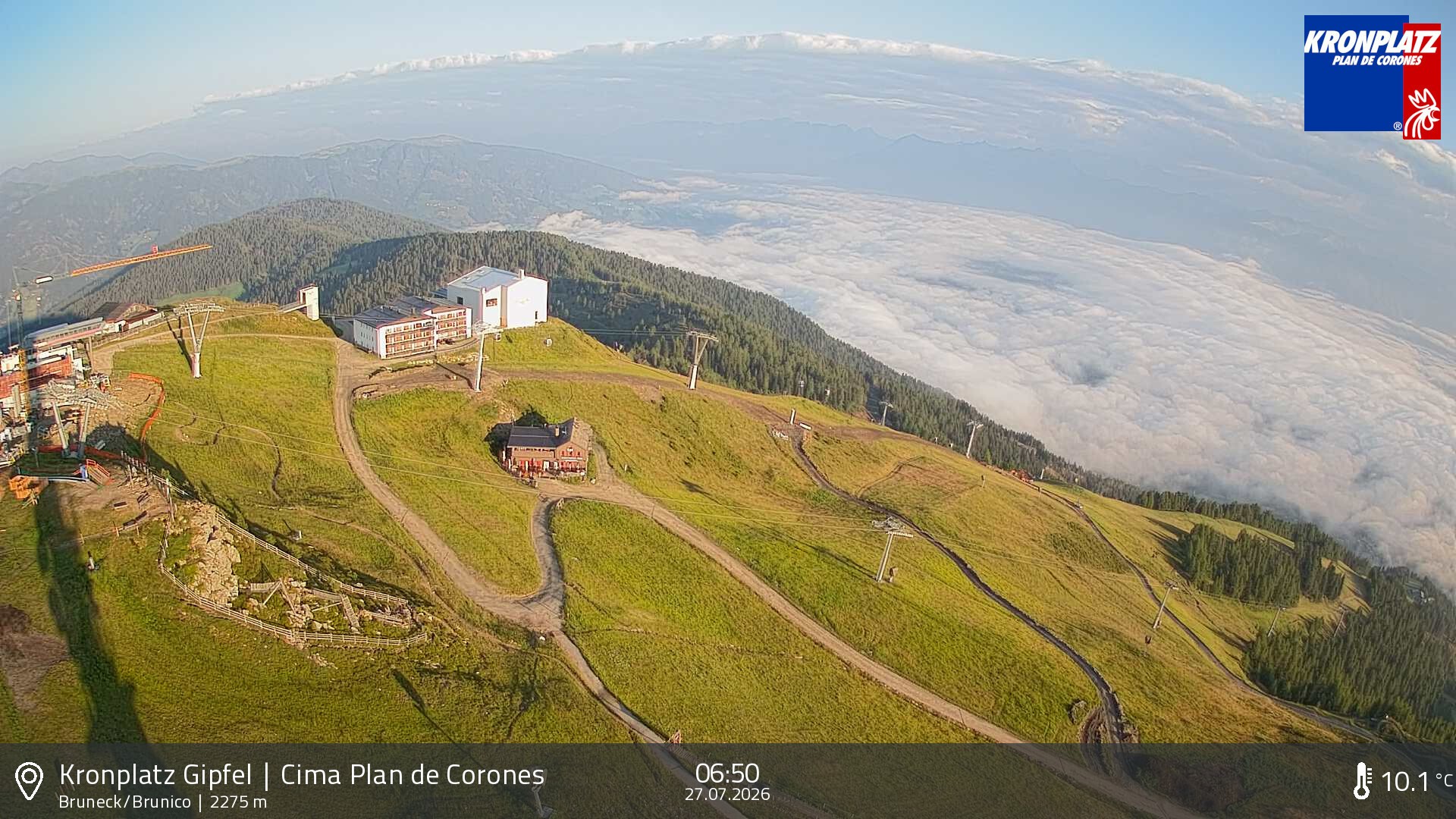 Archiv Foto Webcam Blick auf Bruneck, Kronplatz