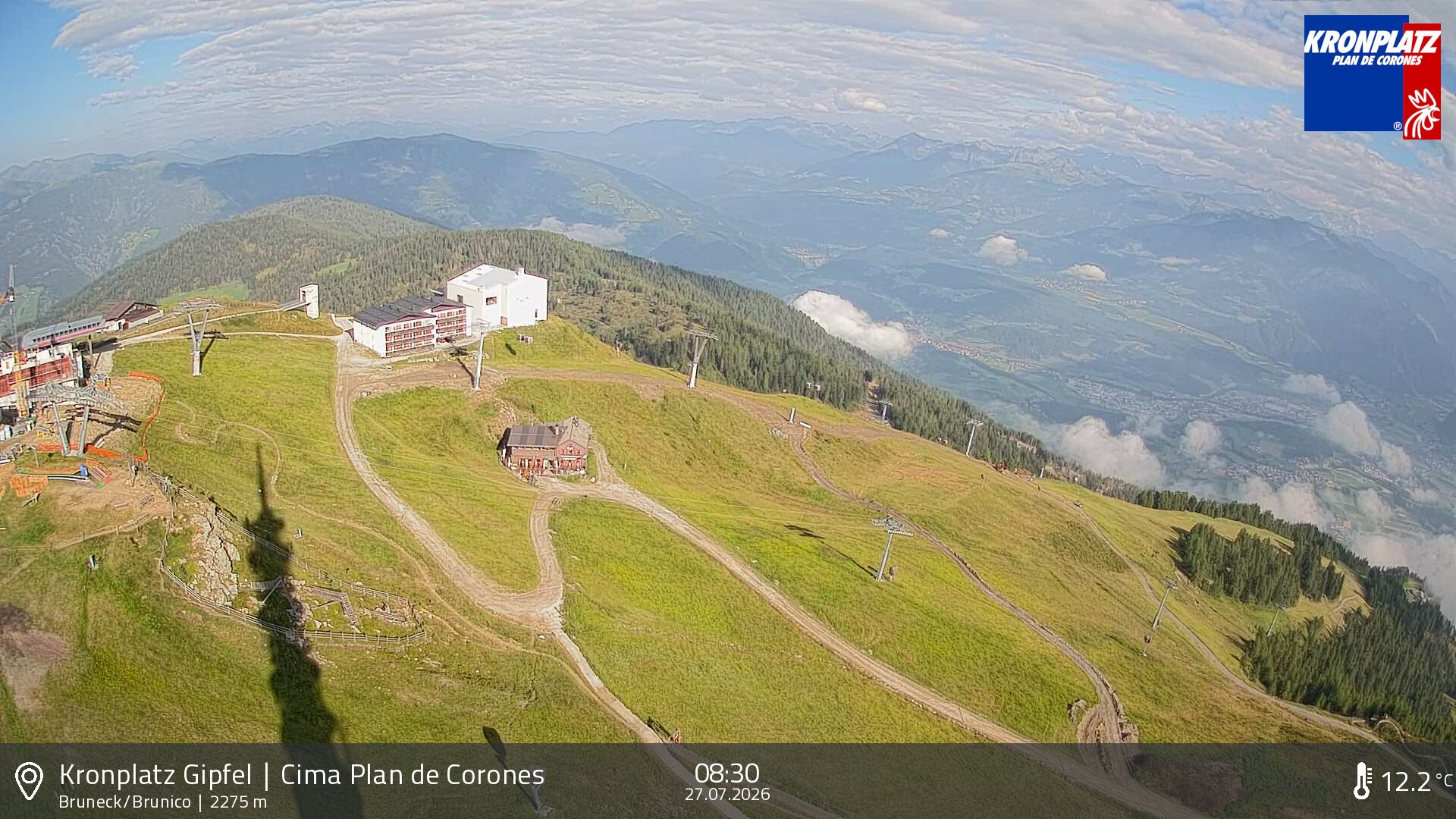 Archiv Foto Webcam Blick auf Bruneck, Kronplatz