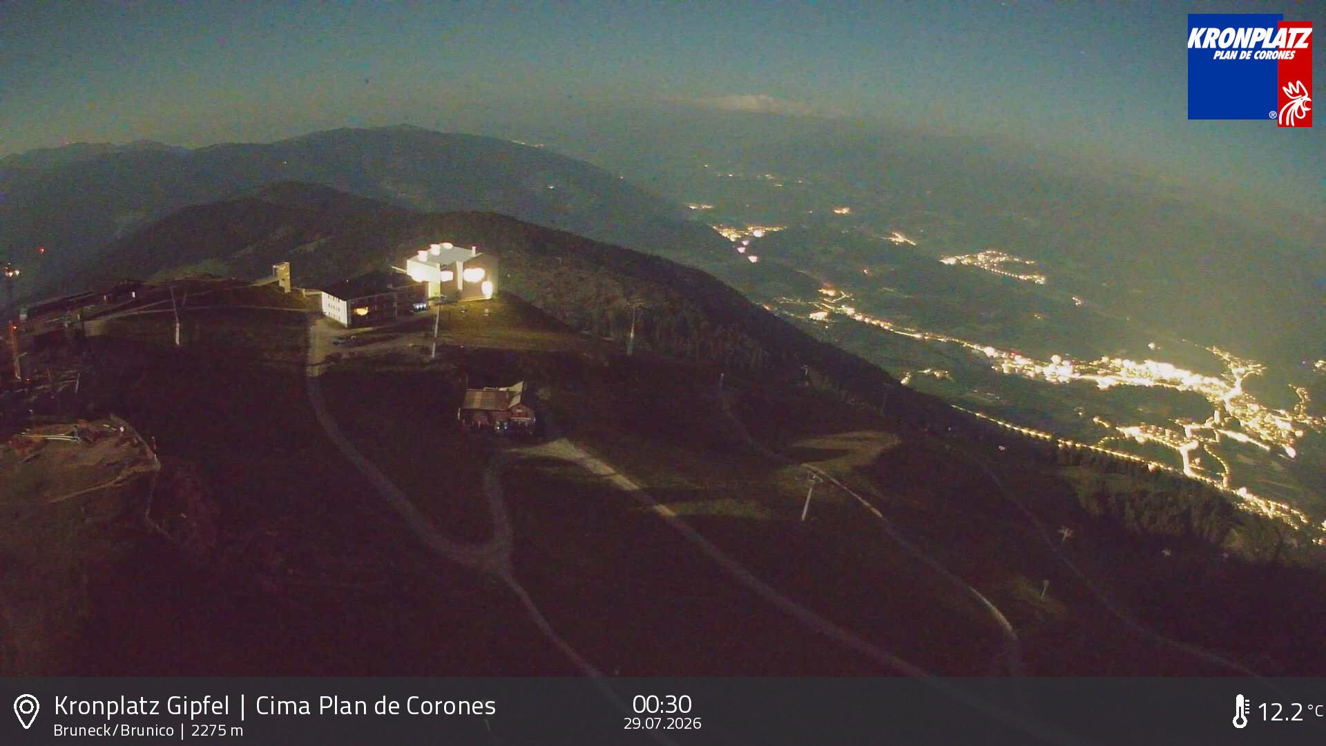 Archiv Foto Webcam Blick auf Bruneck, Kronplatz