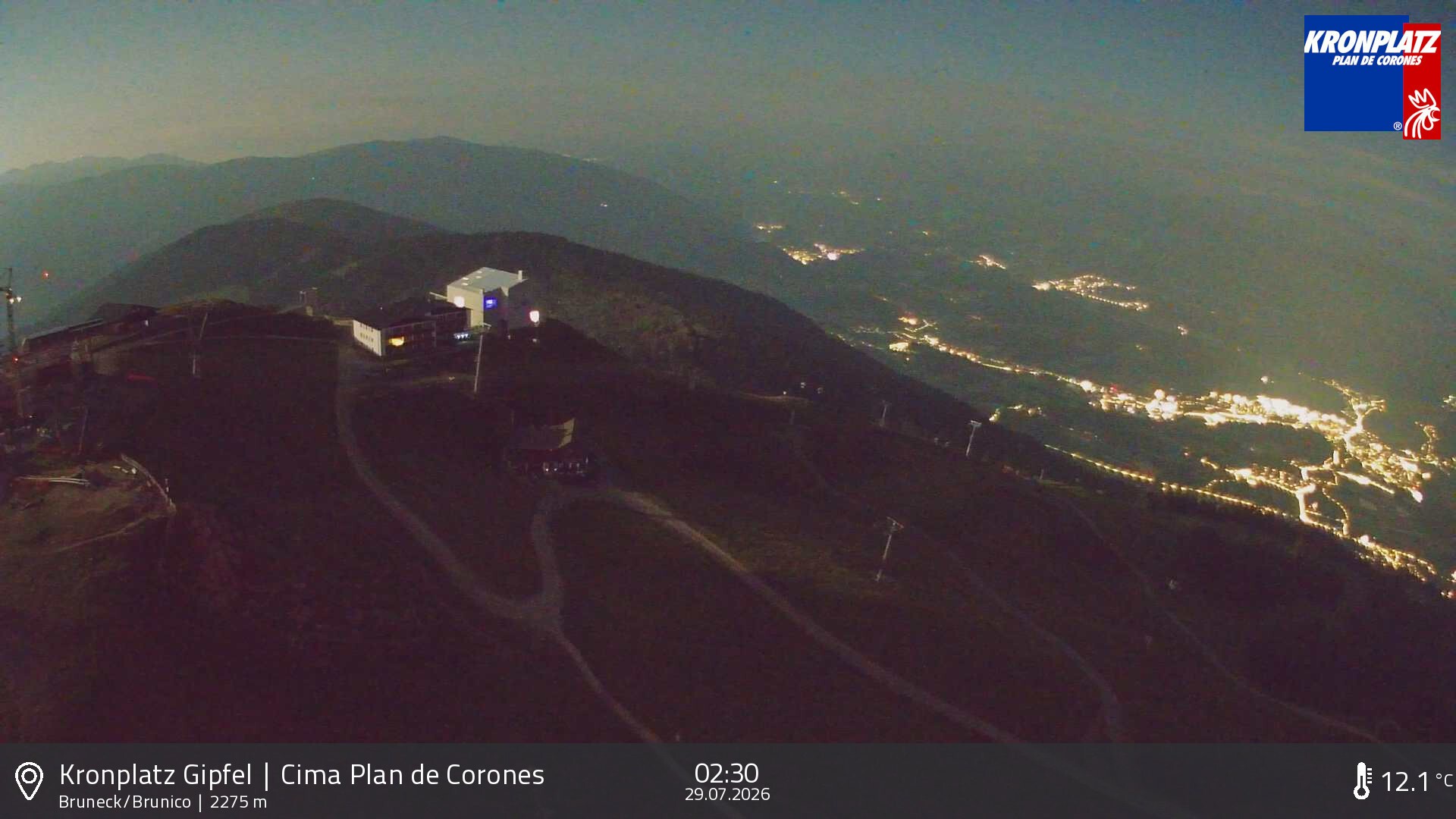 Archiv Foto Webcam Blick auf Bruneck, Kronplatz