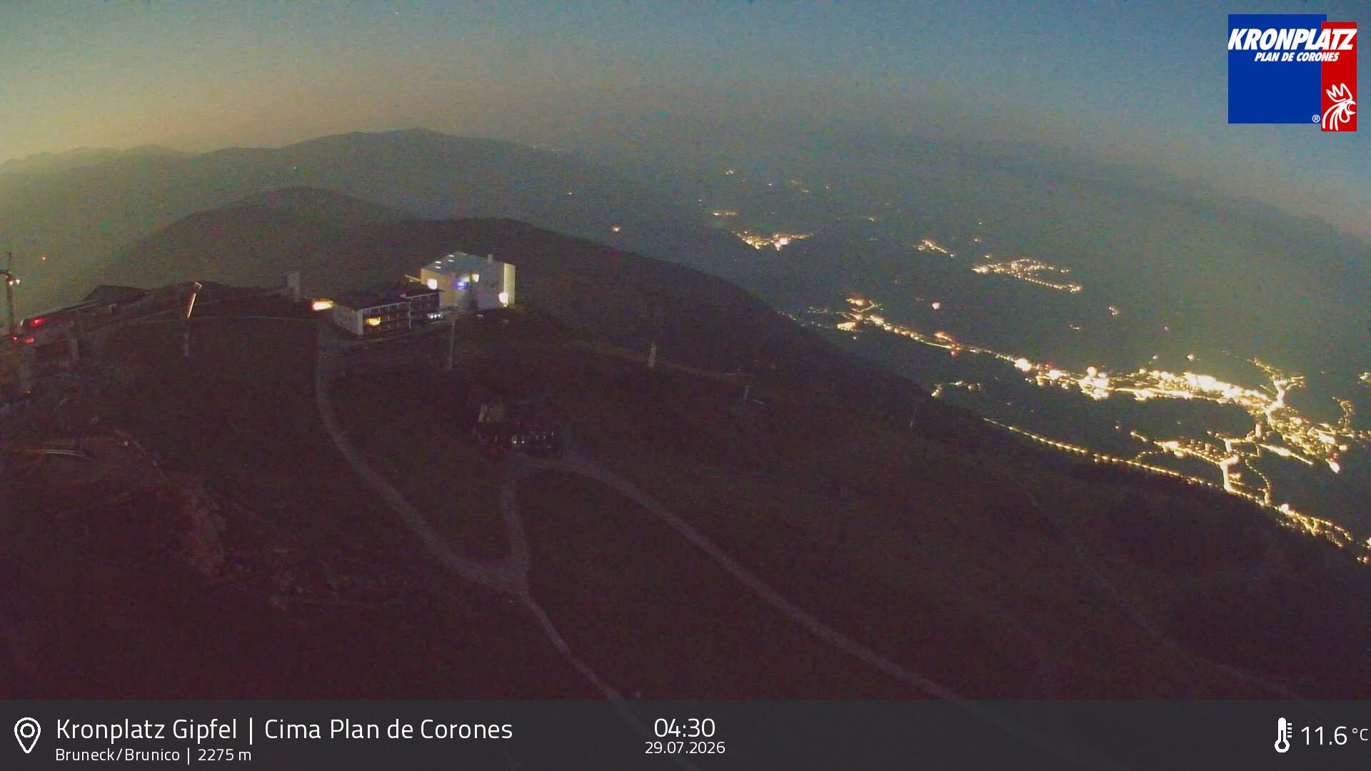 Archiv Foto Webcam Blick auf Bruneck, Kronplatz