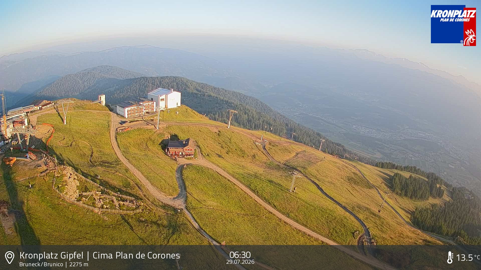 Archiv Foto Webcam Blick auf Bruneck, Kronplatz