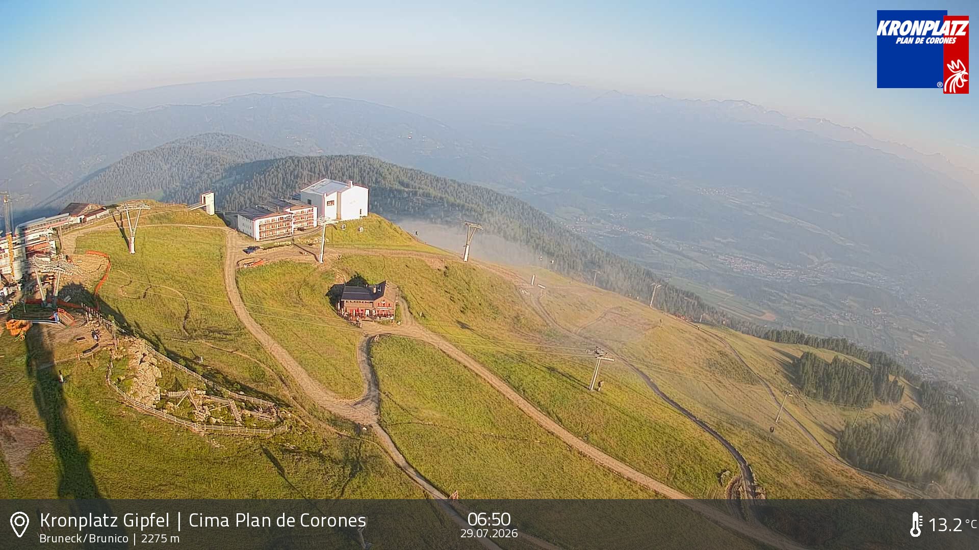Archiv Foto Webcam Blick auf Bruneck, Kronplatz