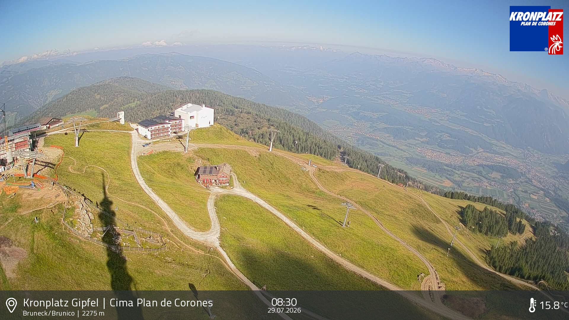 Archiv Foto Webcam Blick auf Bruneck, Kronplatz