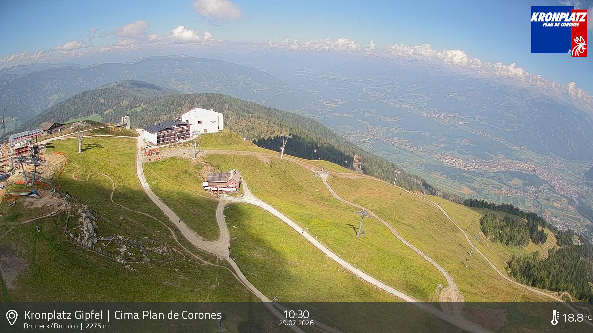 Archiv Foto Webcam Blick auf Bruneck, Kronplatz