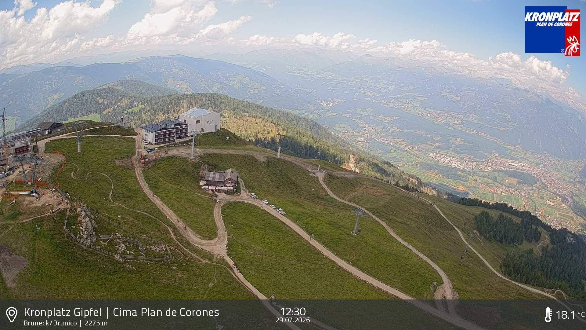 Archiv Foto Webcam Blick auf Bruneck, Kronplatz