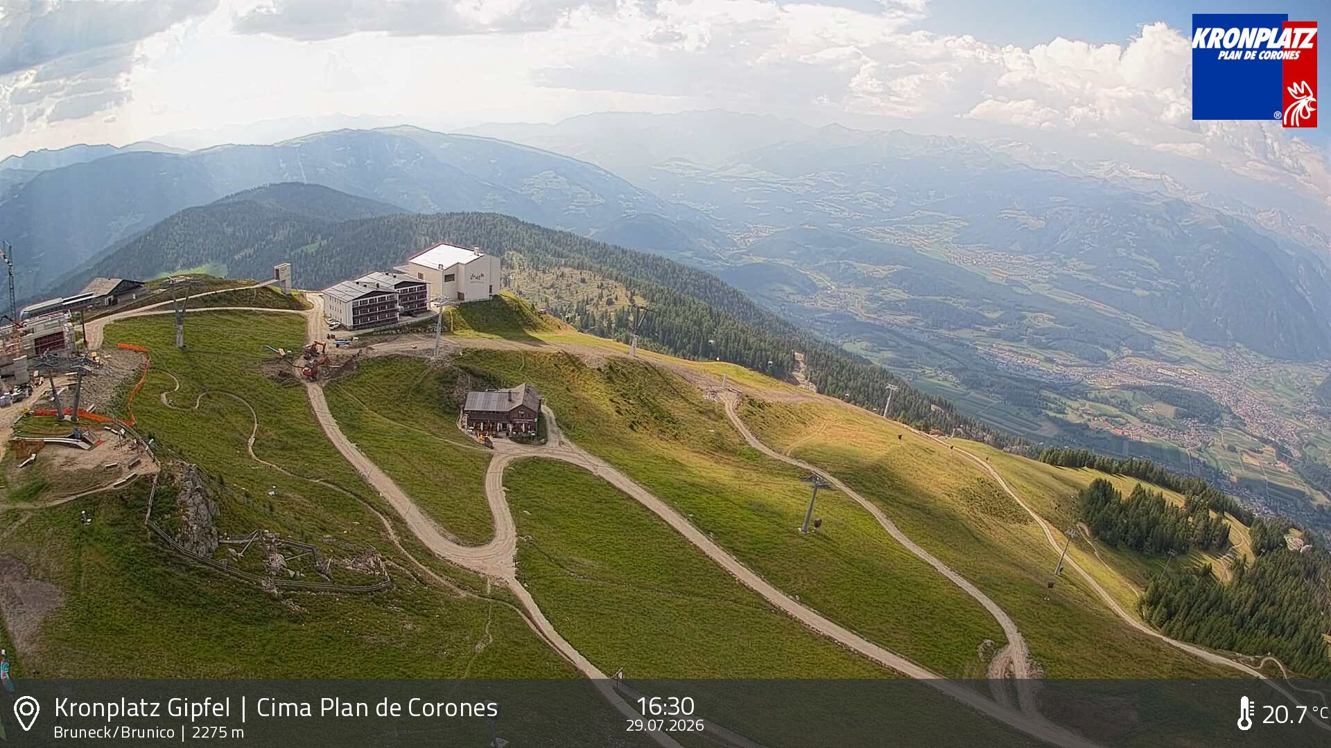 Archiv Foto Webcam Blick auf Bruneck, Kronplatz
