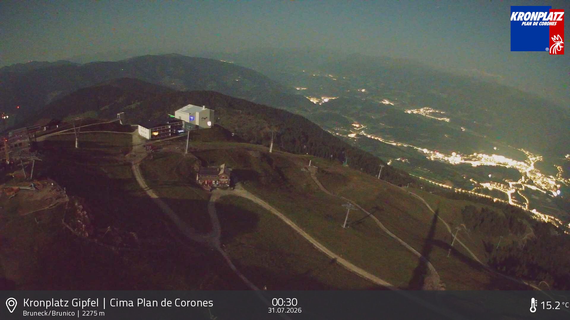 Archiv Foto Webcam Blick auf Bruneck, Kronplatz