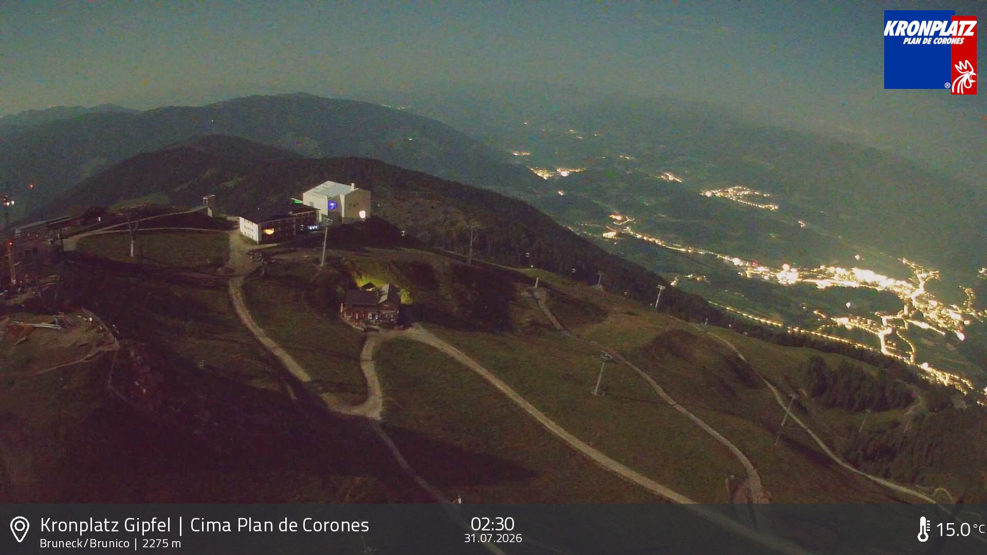 Archiv Foto Webcam Blick auf Bruneck, Kronplatz