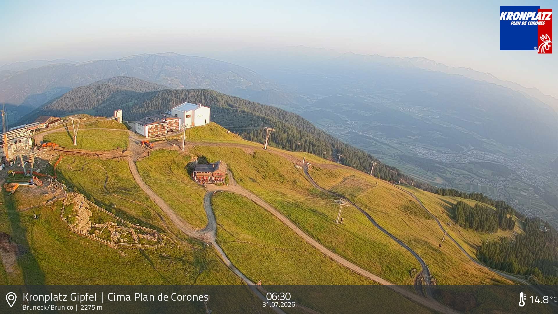 Archiv Foto Webcam Blick auf Bruneck, Kronplatz