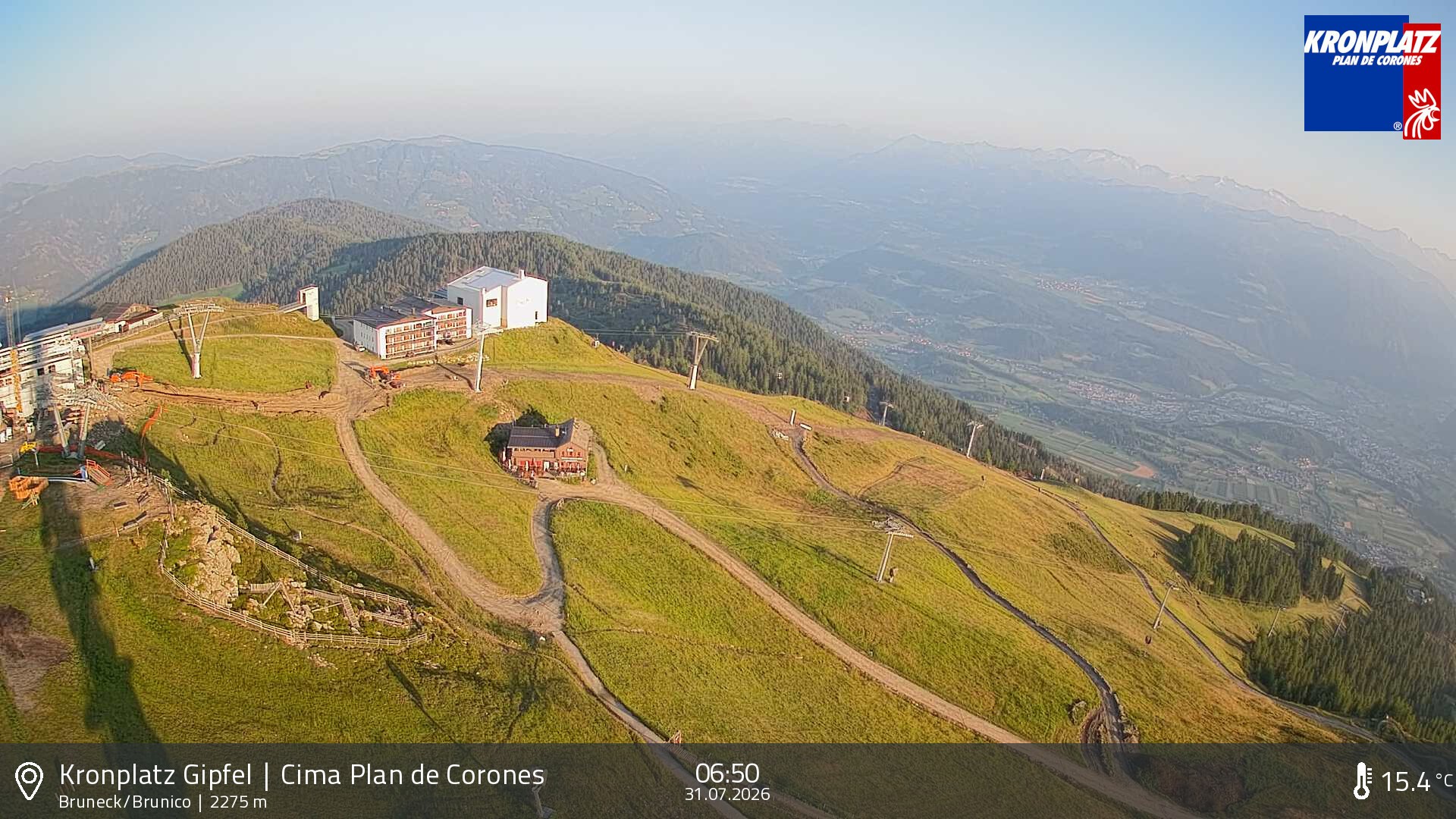 Archiv Foto Webcam Blick auf Bruneck, Kronplatz