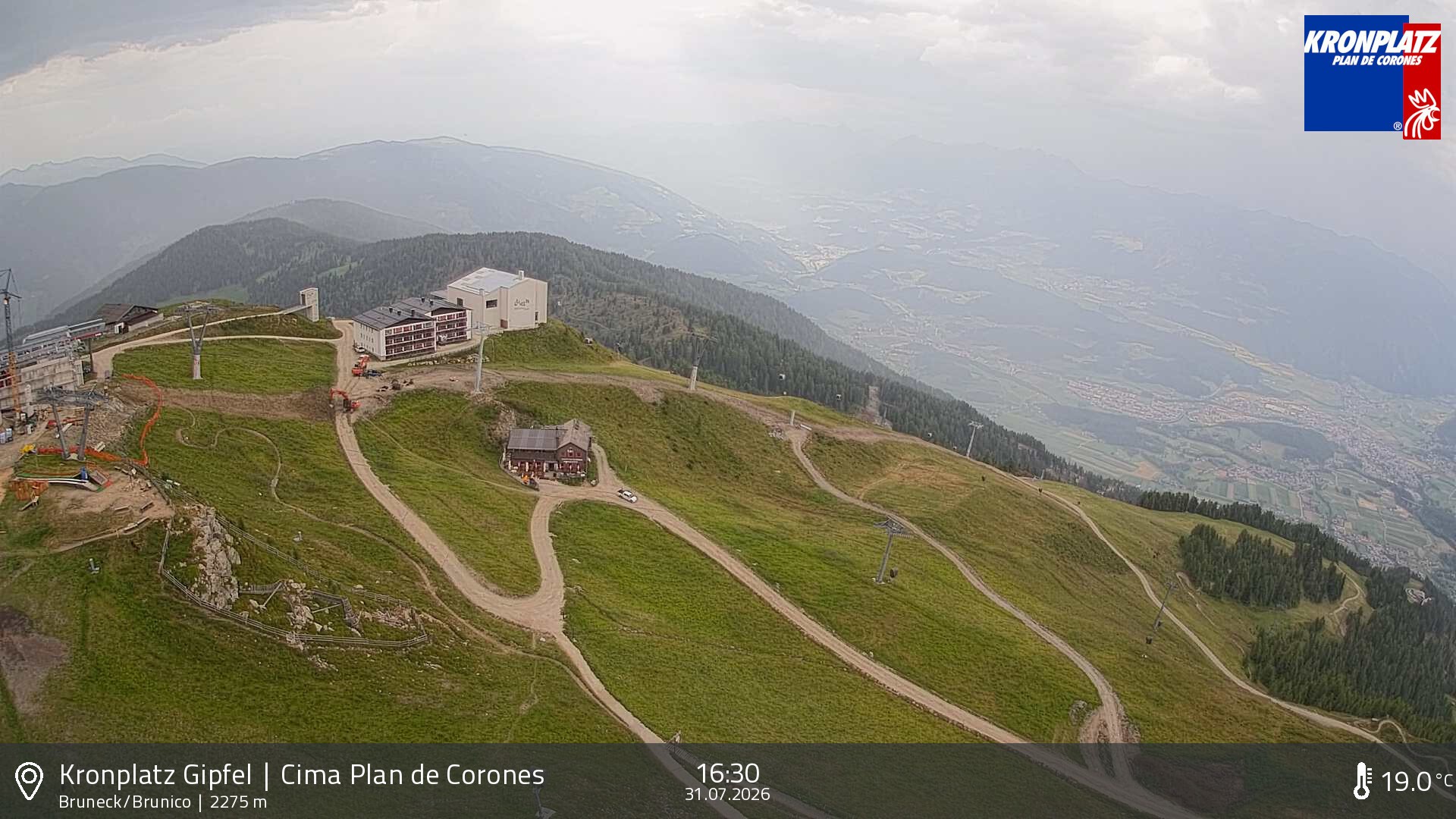Archiv Foto Webcam Blick auf Bruneck, Kronplatz