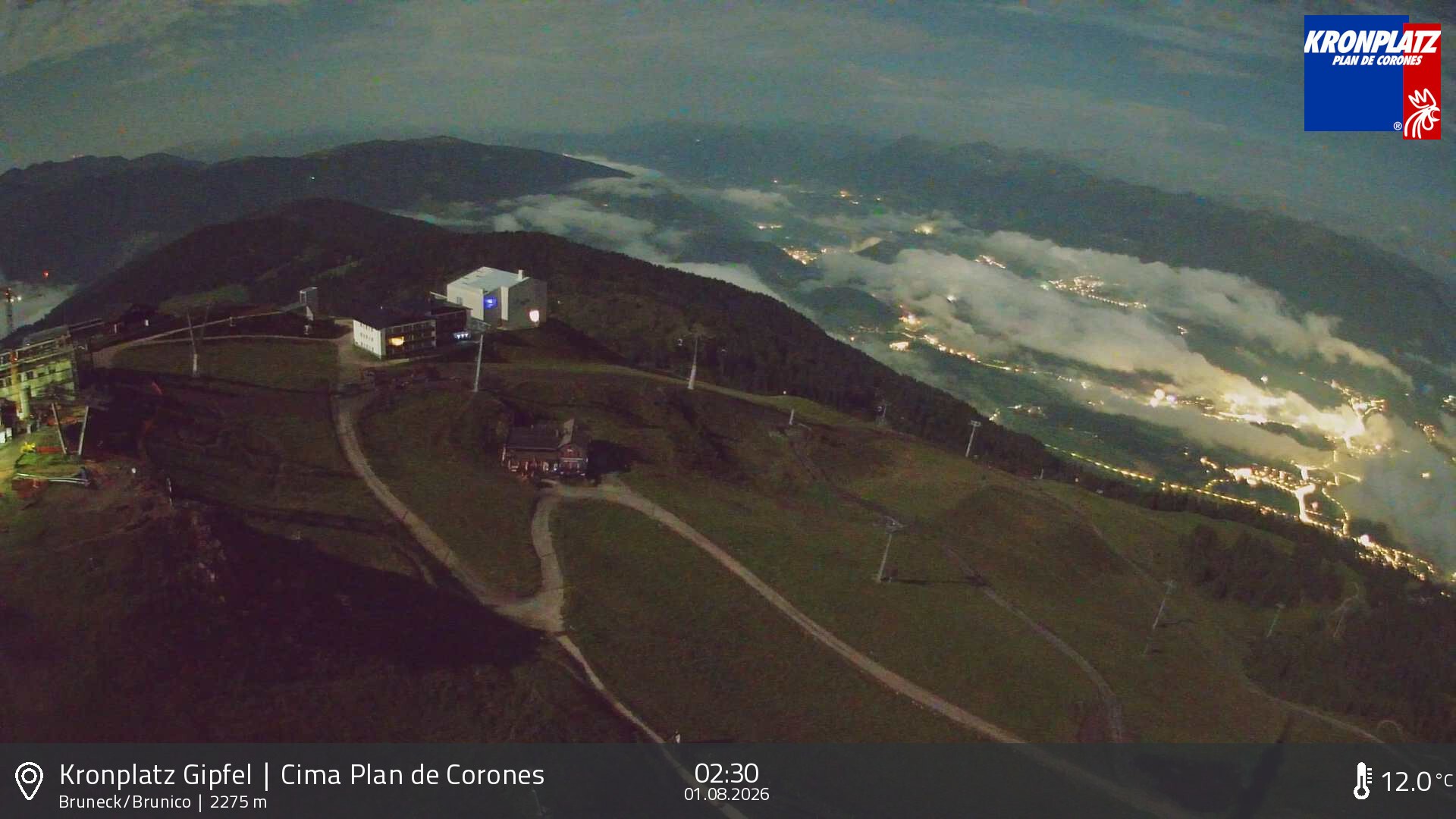 Archiv Foto Webcam Blick auf Bruneck, Kronplatz