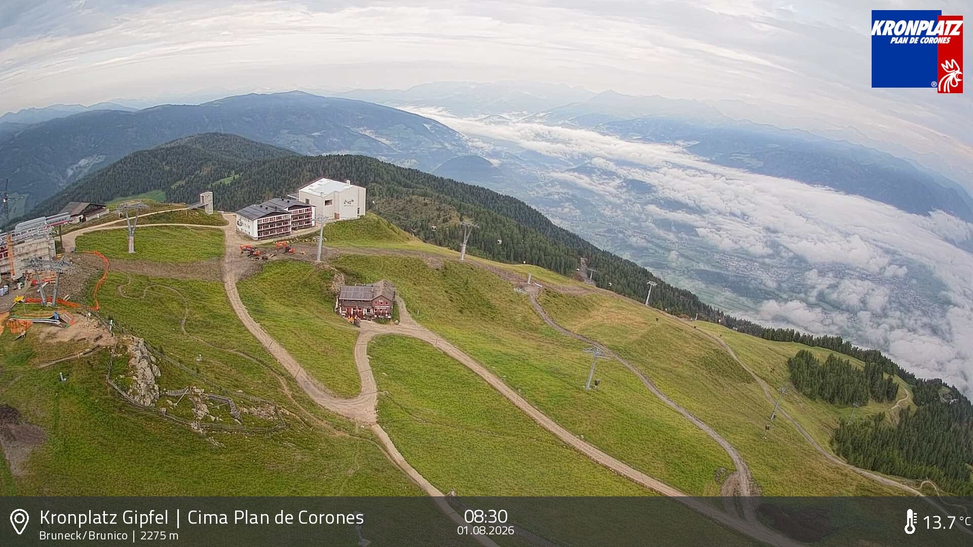 Archived image Webcam View To Brunico, Plan De Corones