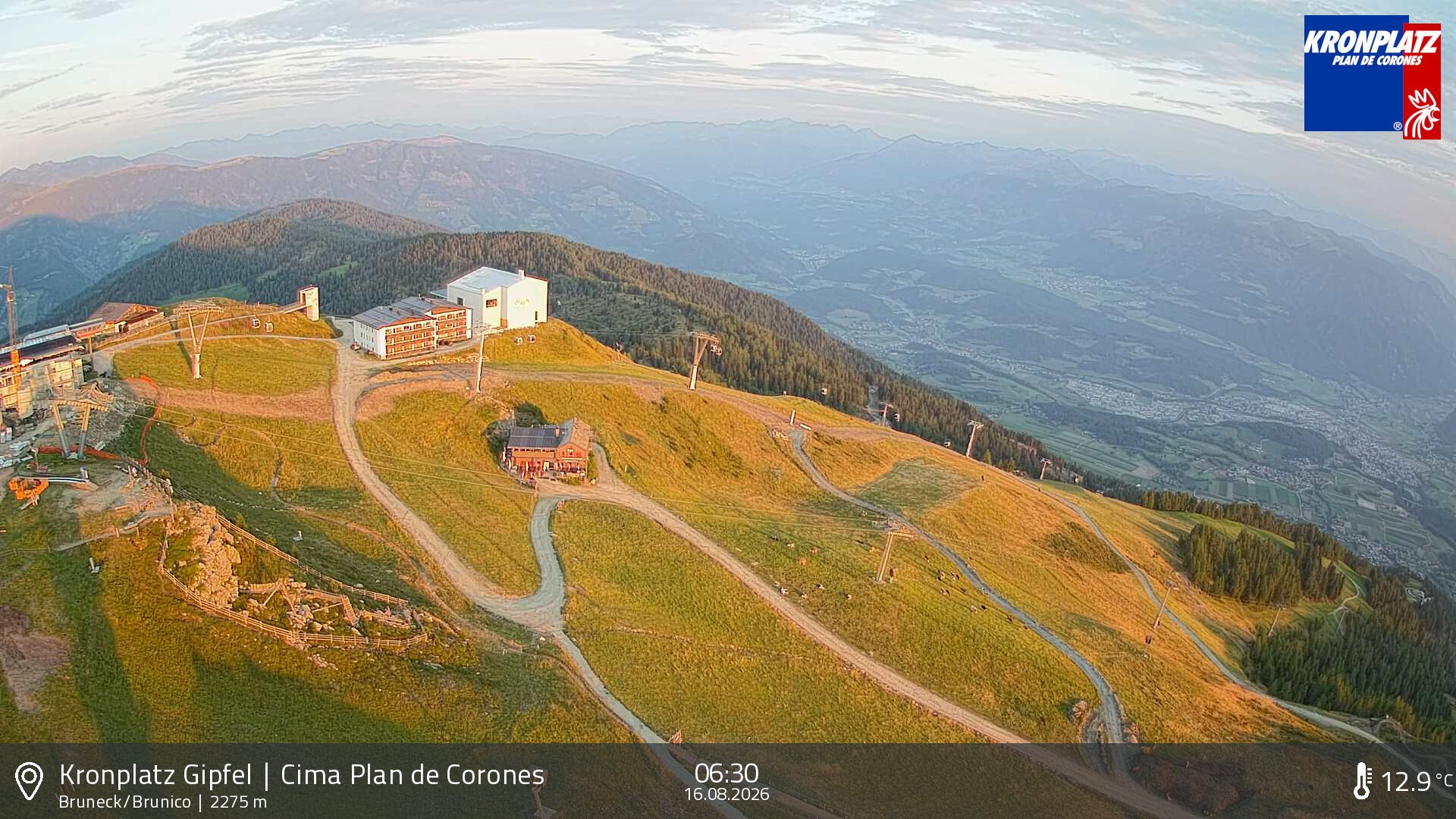 Archiv Foto Webcam Blick auf Bruneck, Kronplatz