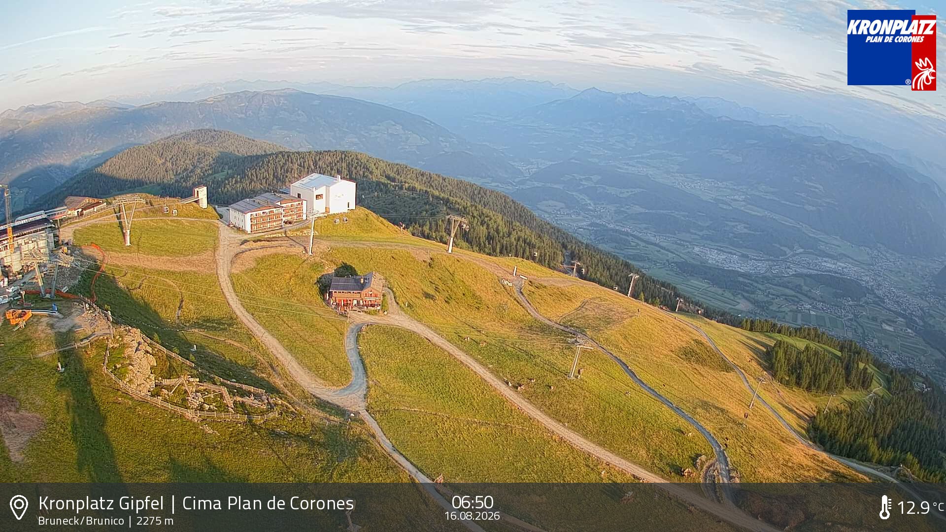 Archiv Foto Webcam Blick auf Bruneck, Kronplatz