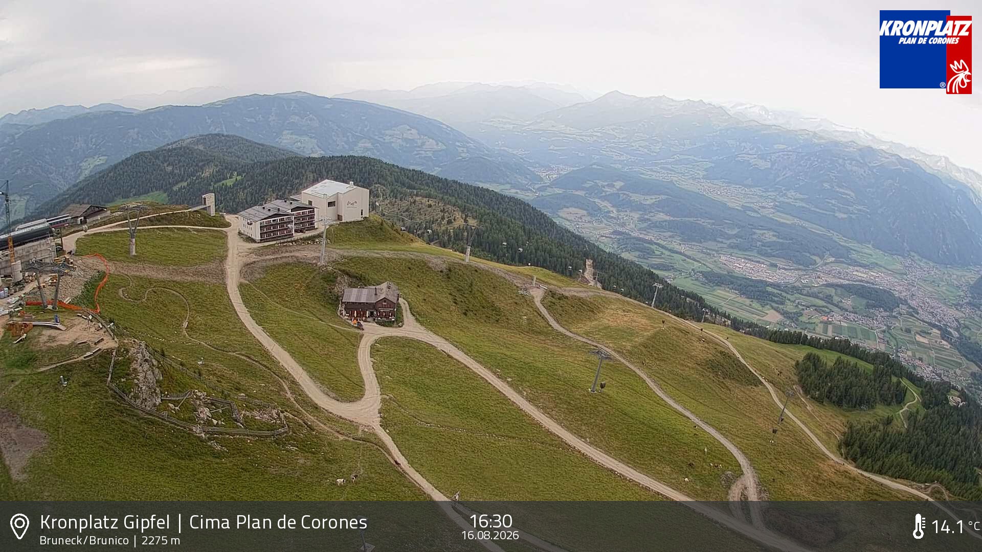 Archiv Foto Webcam Blick auf Bruneck, Kronplatz