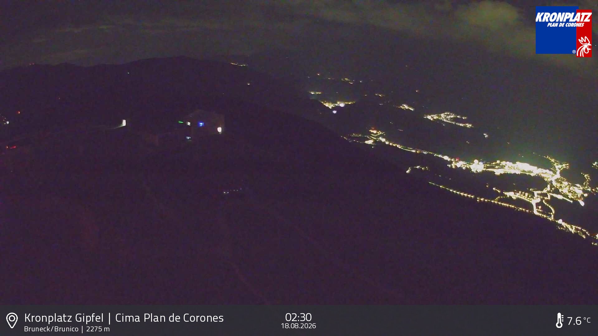 Archiv Foto Webcam Blick auf Bruneck, Kronplatz