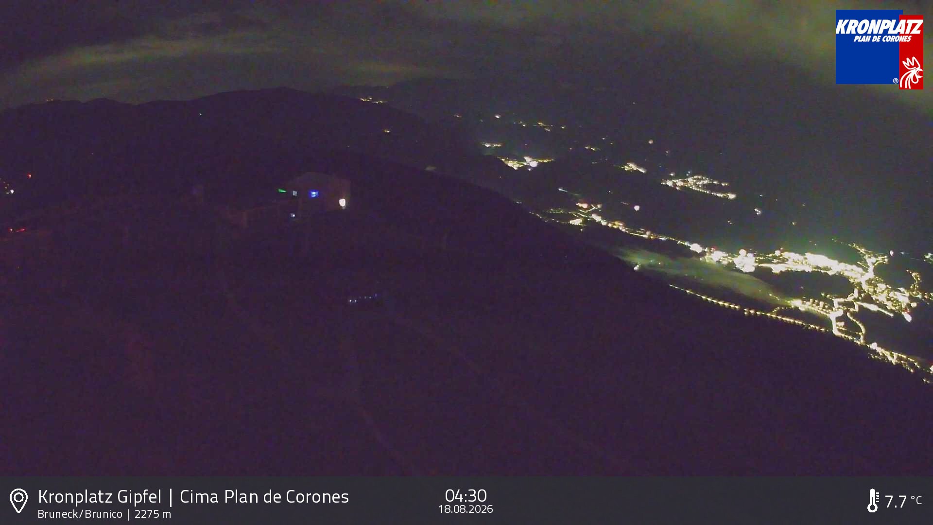 Archiv Foto Webcam Blick auf Bruneck, Kronplatz